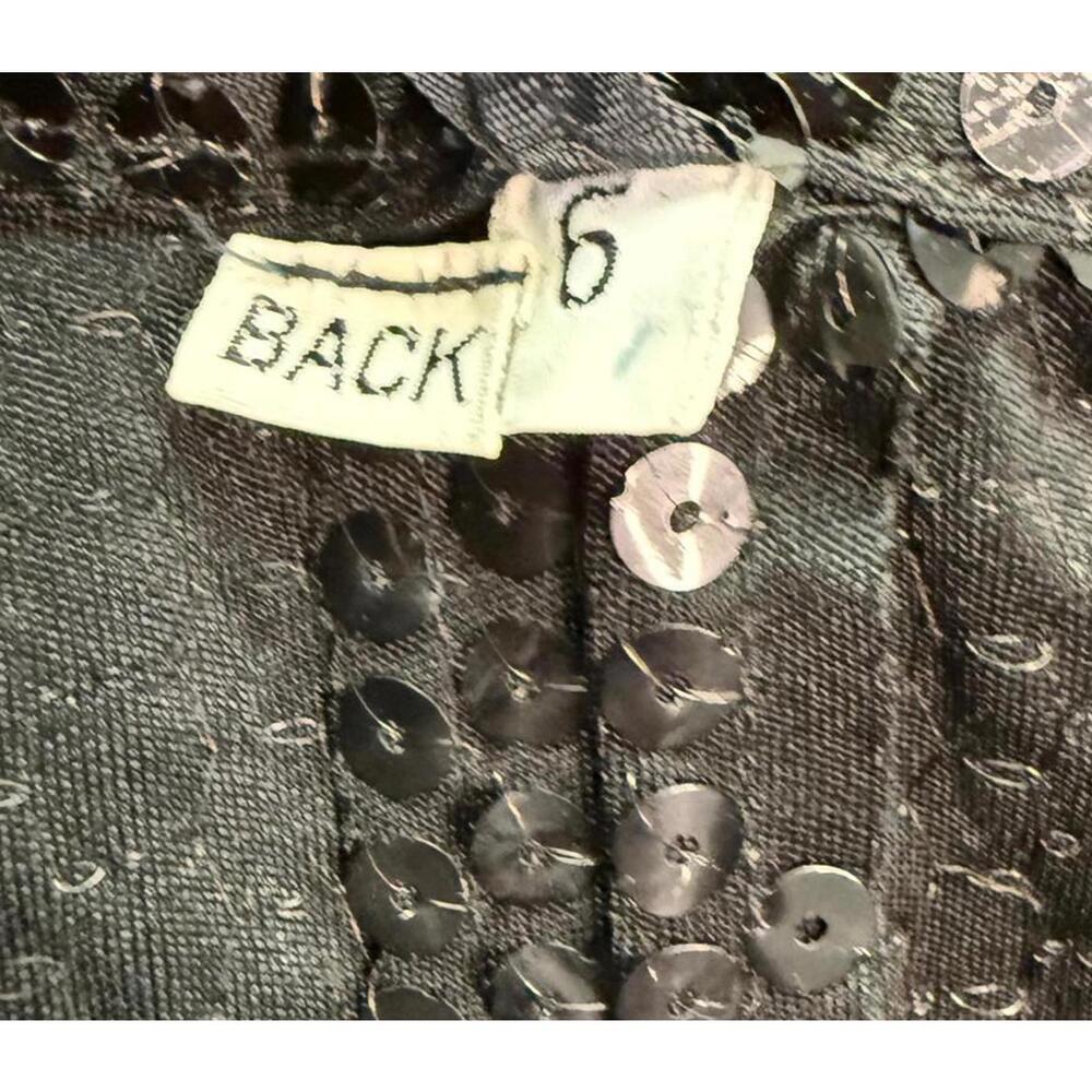 Vintage 80s Black Sequin Two Piece Set Top and Pants Sparkly Party Outfit Sz 6 - Picture 7 of 8